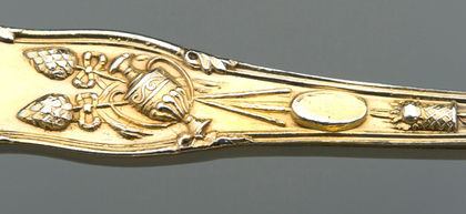 Victorian Silver Gilt Bacchanalian Grape Scissors